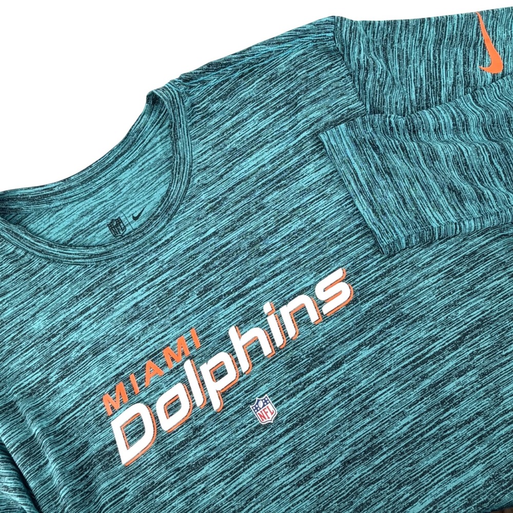 Nike Miami Dolphins Shirt Mens XXL Aqua Dri-FIT Long Sleeve NFL Space Dye Exc